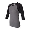 thumbnail image 1 of Bella + Canvas B2000 Ladies Baby Rib 3/4-Sleeve Contrast Raglan T-Shirt, 1 of 2