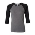 thumbnail image 1 of Bella + Canvas B2000 Ladies' Baby Rib 3/4-Sleeve Contrast Raglan T-Shirt, 1 of 1