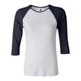 thumbnail image 1 of Bella + Canvas B2000 Ladies' Baby Rib 3/4-Sleeve Contrast Raglan T-Shirt, 1 of 2