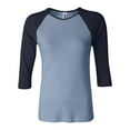 thumbnail image 1 of Bella + Canvas B2000 Ladies' Baby Rib 3/4-Sleeve Contrast Raglan T-Shirt, 1 of 1