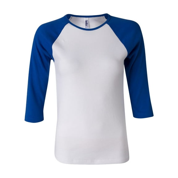Bella   Canvas B2000 Ladies' Baby Rib 3/4-Sleeve Contrast Raglan T-Shirt