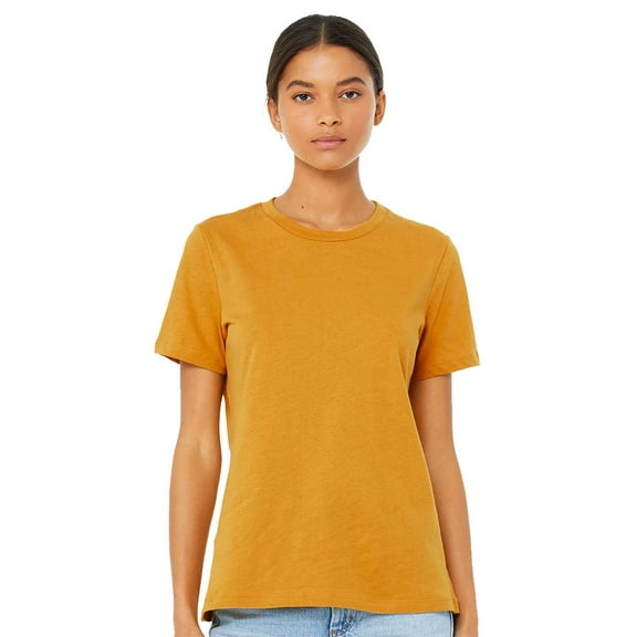 Bella & Canvas B20506347 Women Relaxed Fit Heather CVC T-Shirt, Heather Mustard - 2XL