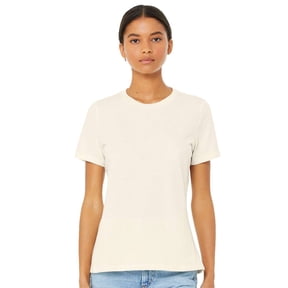 Bella & Canvas B20506373 Women Relaxed Fit Heather CVC T-Shirt, Heather Natural - Small
