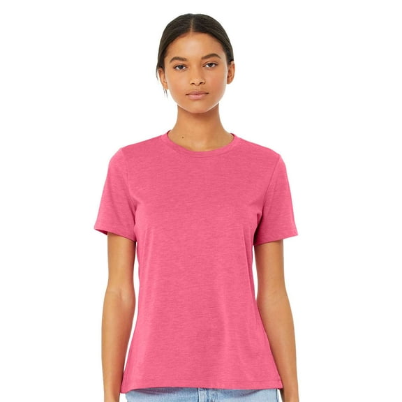 Bella & Canvas B30506336 Women Relaxed Fit Triblend T-Shirt, Charity Pink Triblend - Extra Large