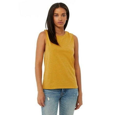 Bella & Canvas B33406137 Women Jersey Muscle Tank Top, Heather Mustard - 2XL
