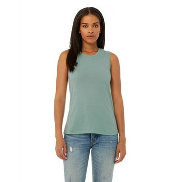 Bella & Canvas B33406257 Women Jersey Muscle Tank Top, Heather Dusty Blue - 2XL
