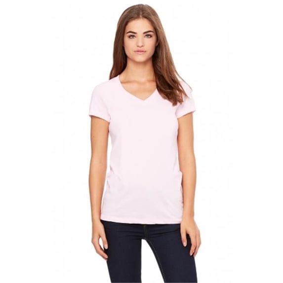 Bella-Canvas B6005 Womens Jersey Short Sleeve V-Neck Tee - Pink, Medium