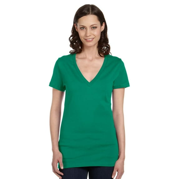 Bella Canvas B6035 Ladies Jersey Deep V-Neck T-Shirt