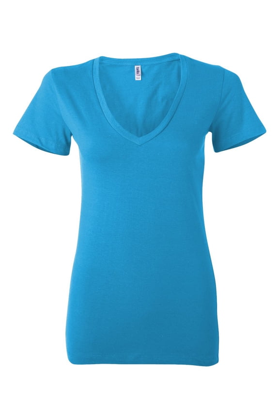 Bella + Canvas B6035 Ladies Jersey Short-Sleeve Deep V-Neck T-Shirt