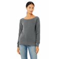 thumbnail image 1 of Bella-Canvas B7501 Womens Sponge Fleece Wide Neck Sweatshirt - Deep Heather, 2X, 1 of 3