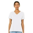 thumbnail image 1 of Bella & Canvas B83006013 Women Relaxed Heather CVC V-Neck T-Shirt, Solid White Blend - Small, 1 of 5