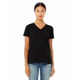 thumbnail image 1 of Bella & Canvas B83006513 Women Relaxed Heather CVC V-Neck T-Shirt, Solid Black Blend - Small, 1 of 3