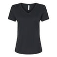 thumbnail image 1 of Bella & Canvas B83006517 Women Relaxed Heather CVC V-Neck T-Shirt, Solid Black Blend - 2XL, 1 of 4