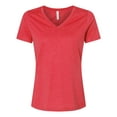 thumbnail image 1 of Bella & Canvas B83006704 Women Relaxed Heather CVC V-Neck T-Shirt, Heather Red - Medium, 1 of 5