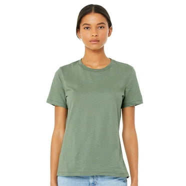 Bella & Canvas B86906665 Women Relaxed Jersey T-Shirt, Sage - Large