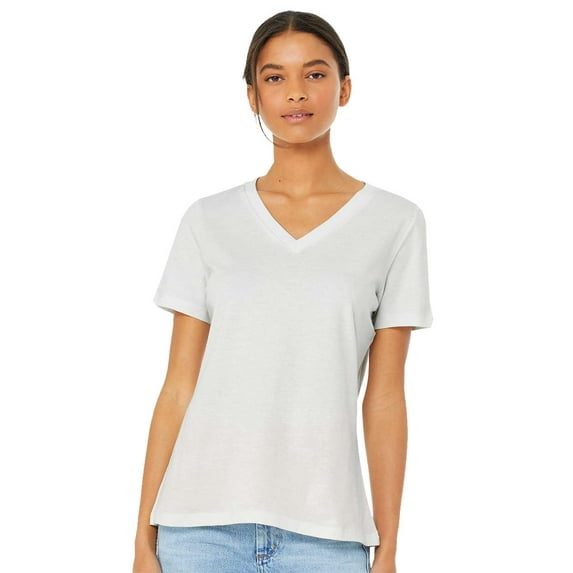 Bella & Canvas B87006026 Women Relaxed Jersey V-Neck T-Shirt, Vintage White - Extra Large