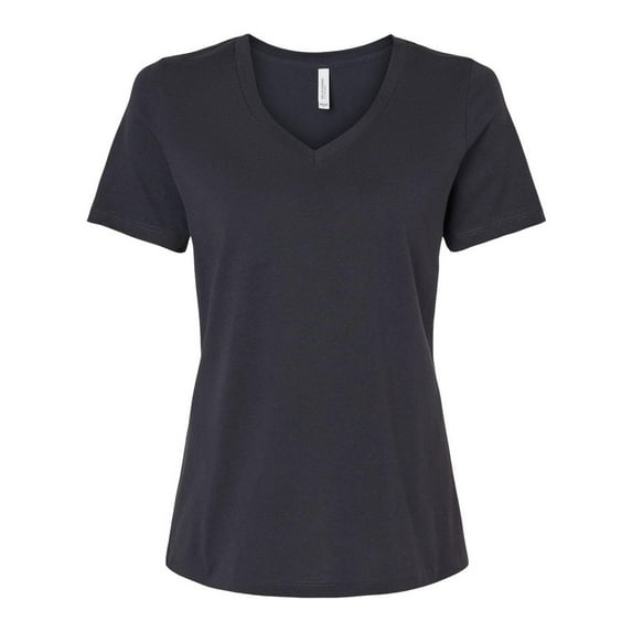 Bella & Canvas B87006593 Women Relaxed Jersey V-Neck T-Shirt, Dark Grey - Small
