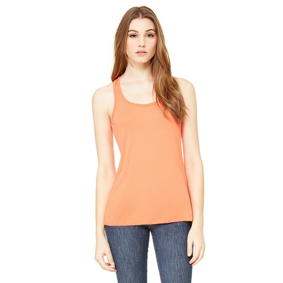Ladies' Flowy Racerback Tank, Coral, S, Pack 3, Womens Tank Tops