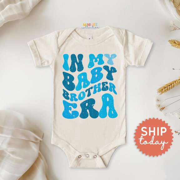 Bella Canvas with In My Baby Brother Era, Cute Baby Announcement Outfit, Adorable Sibling Reveal Baby Romper, Cute, Cute Baby Boy or Girl Bodysuit Gift
