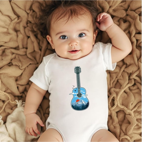 Bella Canvas Baby with Guitar Design Bodysuit