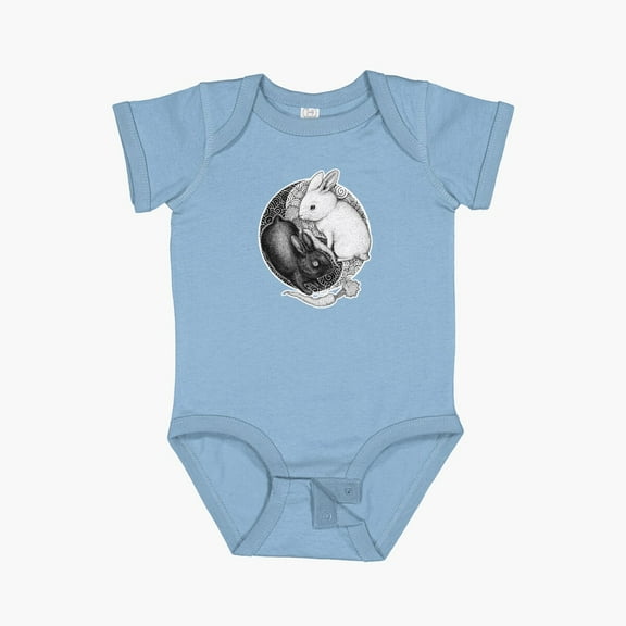 Bella Canvas Balanced Bunnies Short Sleeve Baby One-Piece Newborn Gender Neutral Outfit, Baby Boy Or Girl Bodysuit, Birrthday Gifts