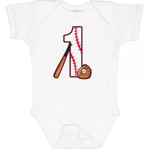 Bella Canvas Baseball First Birthday- One Year Old Baby Birthdays 1st Bat Bodysuit