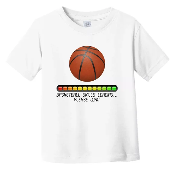 Bella Canvas Basketball Skills Loading Please Wait Funny Toddler Boys & Girls Shirt, Gift for Baby or Kids