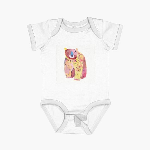 Bella Canvas Bear Short Sleeve Baby One-Piece Newborn Gender Neutral Outfit, Baby Boy Or Girl Bodysuit, Birrthday Gifts