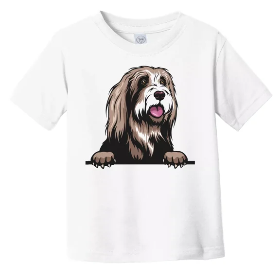 Bella Canvas Bearded Collie Dog Breed Popping Up Cute Toddler T-Shirt