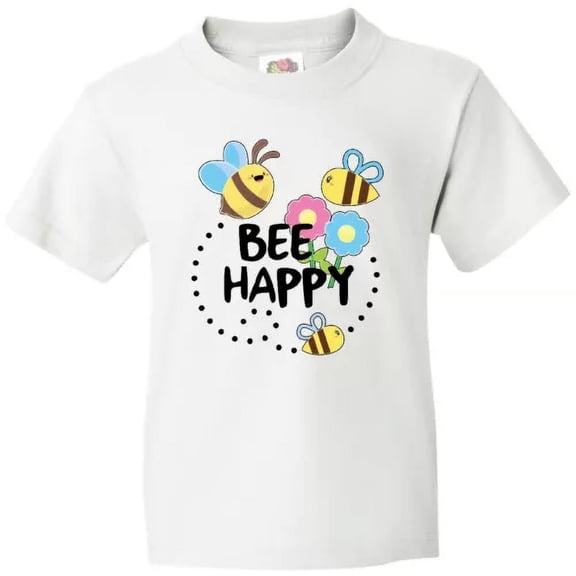Bella Canvas Bee Happy With Flowers Toddler T-Shirt Children Bees I Love Lover Honey