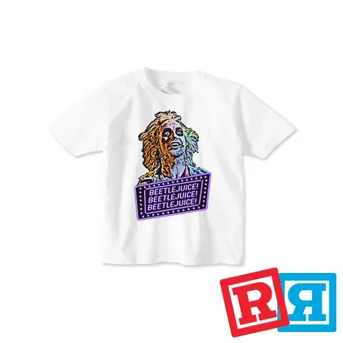 Bella Canvas Beetlejuice T-Shirt Cotton Crew Top Boys Toddler White Short Sleeve