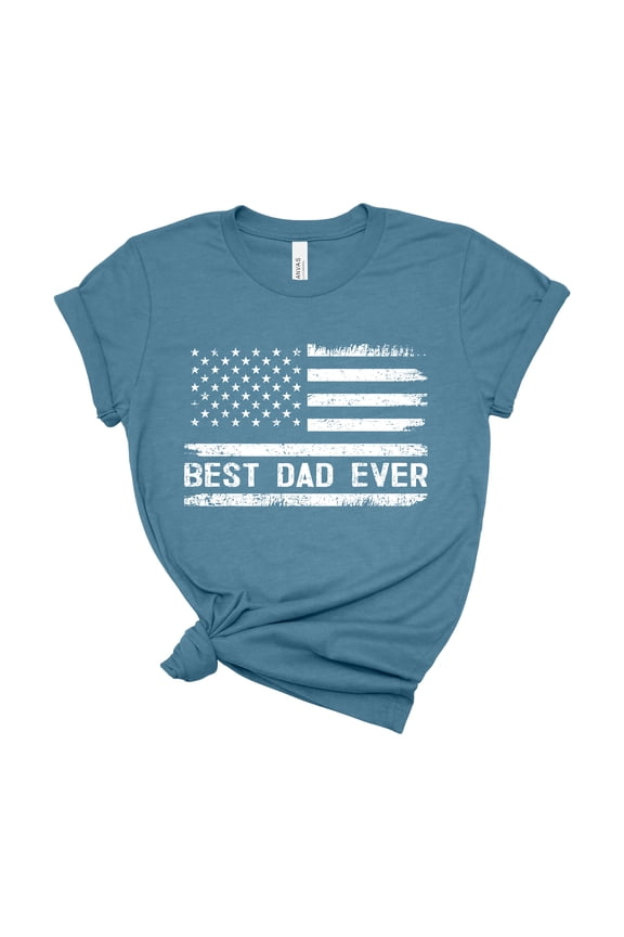 Bella Canvas Best Dad Ever Shirt Funny Fathers Day Gift Tee for Husband Dad Graphic T Shirt Comfortable %100 Cotton