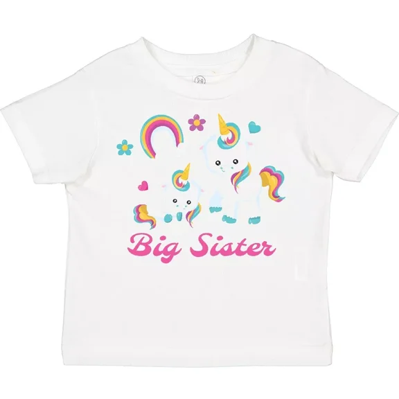 Bella Canvas Big Sister Toddler Shirt Rainbows Unicorns Gift Child Preschooler Toddler Shirt