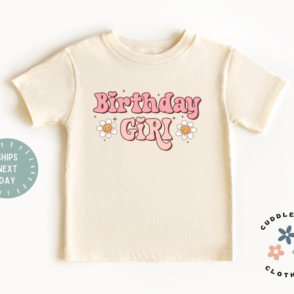 Bella Canvas Birthday Girl Kids Tee, Cute Retro Birthday Girl Shirt, Birthday Girl Top, Gift For Girl, Granddaughter Gift, Kids Tee