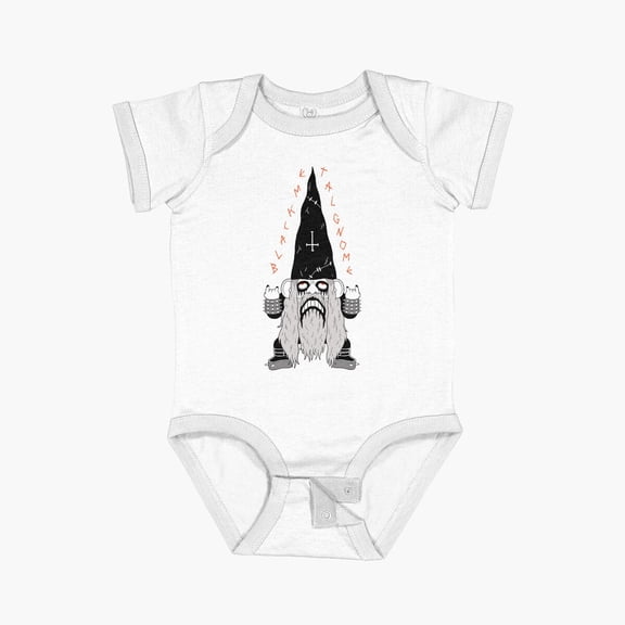 Bella Canvas Black Metal Gnome Short Sleeve Baby One-Piece Newborn Gender Neutral Outfit, Baby Boy Or Girl Bodysuit, Birrthday Gifts