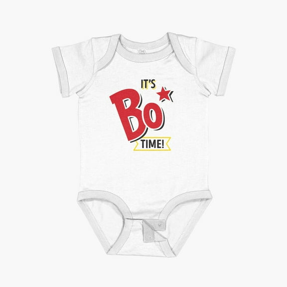 Bella Canvas It'S Bo Time! - Bojangles (Black Text) Short Sleeve Baby One-Piece Newborn Gender Neutral Outfit, Baby Boy Or Girl Bodysuit, Birrthday Gifts