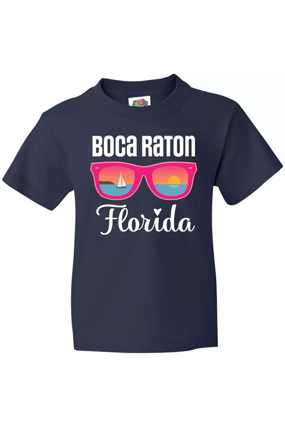 Bella Canvas Boca Raton Florida Vacation Toddler T-Shirt Travel Clothing Sailboat Tee