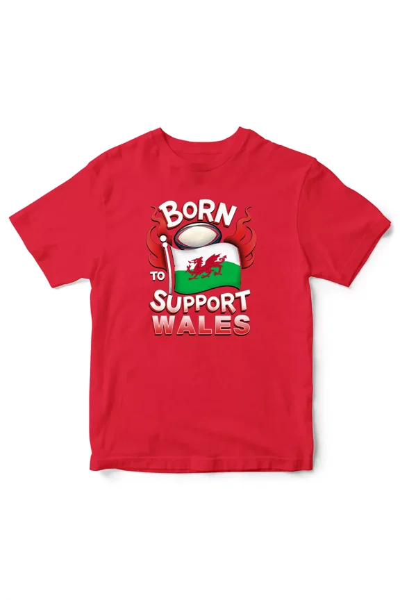 Bella Canvas Born To Support Wales Baby T Shirt Rugby Country Boys and Girls Fans Babies B...