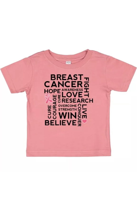 Bella Canvas Breast Cancer Awareness Month Saying Baby Toddler Shirt Support Sayings Pink