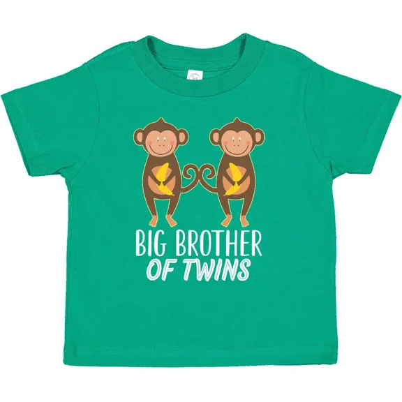 Bella Canvas Brother Of Twins Boys Gift Toddler Shirt Twin Big Cute Monkey Funny Toddler Shirt