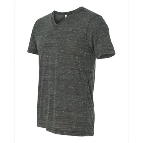 Bella-Canvas C3005 Unisex Jersey Short Sleeve V-Neck Tee - Charcoal Marble, Large