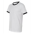 thumbnail image 1 of Bella-Canvas C3055 Mens Jersey Short Sleeve Ringer Tee - White & Black, Large, 1 of 1