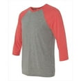 thumbnail image 1 of Bella-Canvas C3200 Unisex 0.75 Sleeve Baseball T-Shirt, Grey and Red Triblend, Medium, 1 of 1