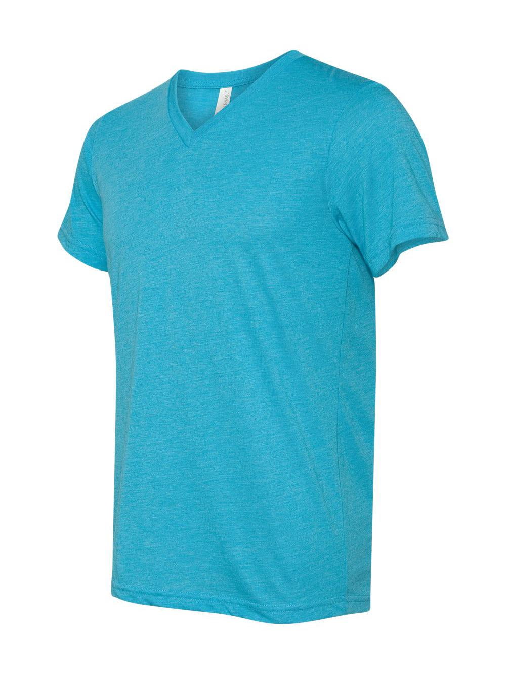 Bella-Canvas C3415 Unisex Short Sleeve V-Neck T-Shirt - Aqua Triblend ...