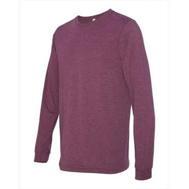 Bella-Canvas C3501 Mens Jersey Long Sleeve T-Shirt - Maroon Triblend - Large