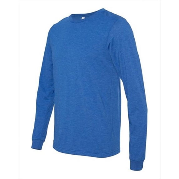 Bella-Canvas C3501 Mens Jersey Long Sleeve T-Shirt - True Royal Triblend - Large