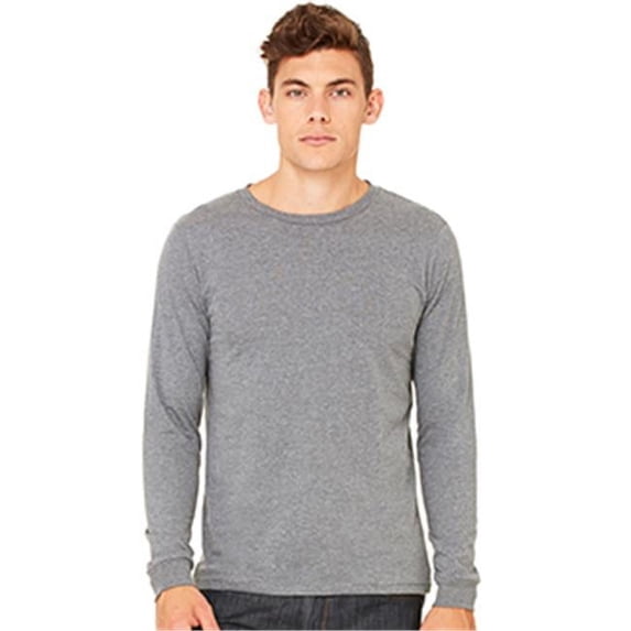 Bella-Canvas C3501 Mens Jersey Long Sleeve Tee - Deep Heather, Small