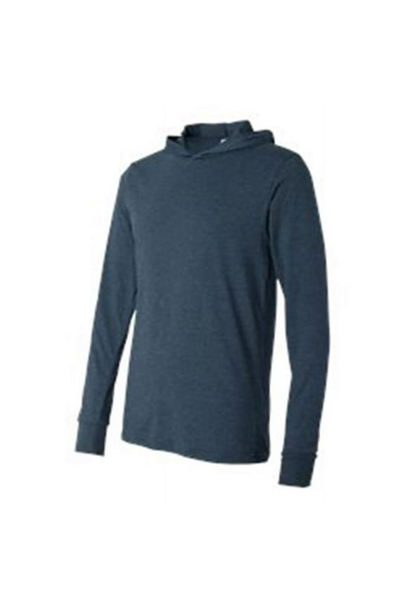 Bella-Canvas C3512 Unisex Jersey Long Sleeve Hoodie - Heather Navy - Medium
