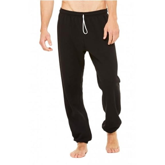 Bella-Canvas C3737 Unisex Poly-Cotton Fleece Long Scrunch Pant - Black - Small