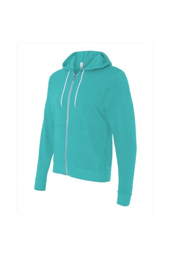 Bella-Canvas C3739 Unisex Poly-Cotton Fleece Full-zip Hoodie - Teal - Large